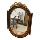 Wood and stucco mirror