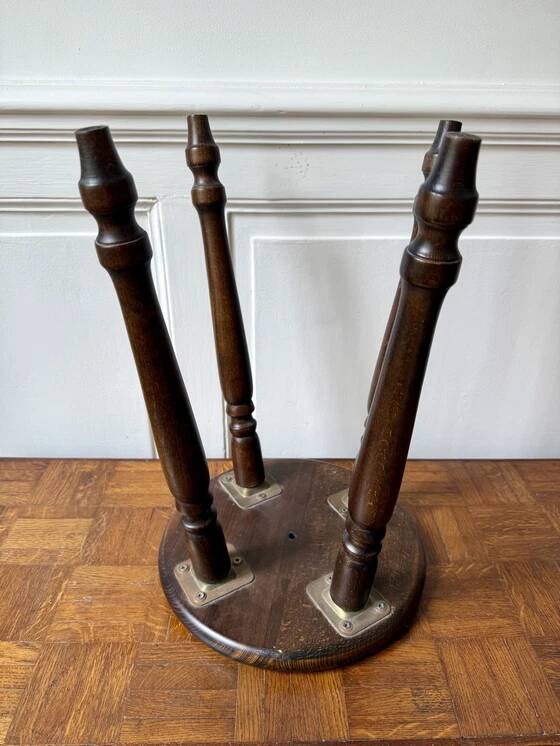 4-legged turned wooden stool