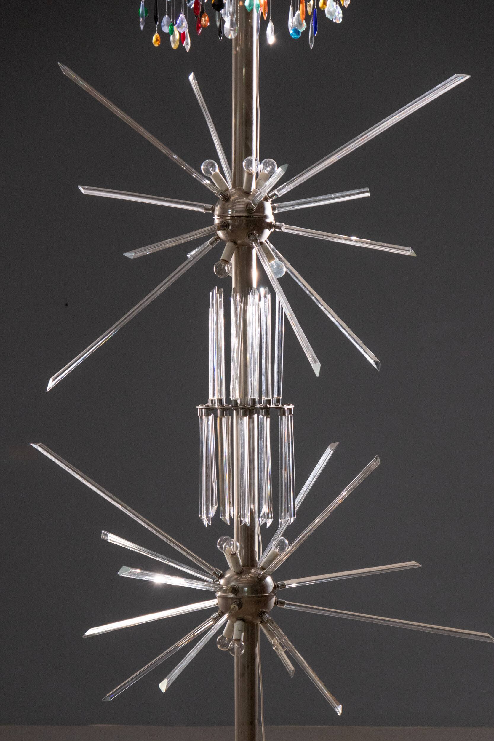 Floor Lamp by René Roubíček, Nový Bor, Glass & Metal, 1960s