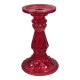 Bougeoir  fantaisie en verre rouge style italie verre empoli 18,5 cm