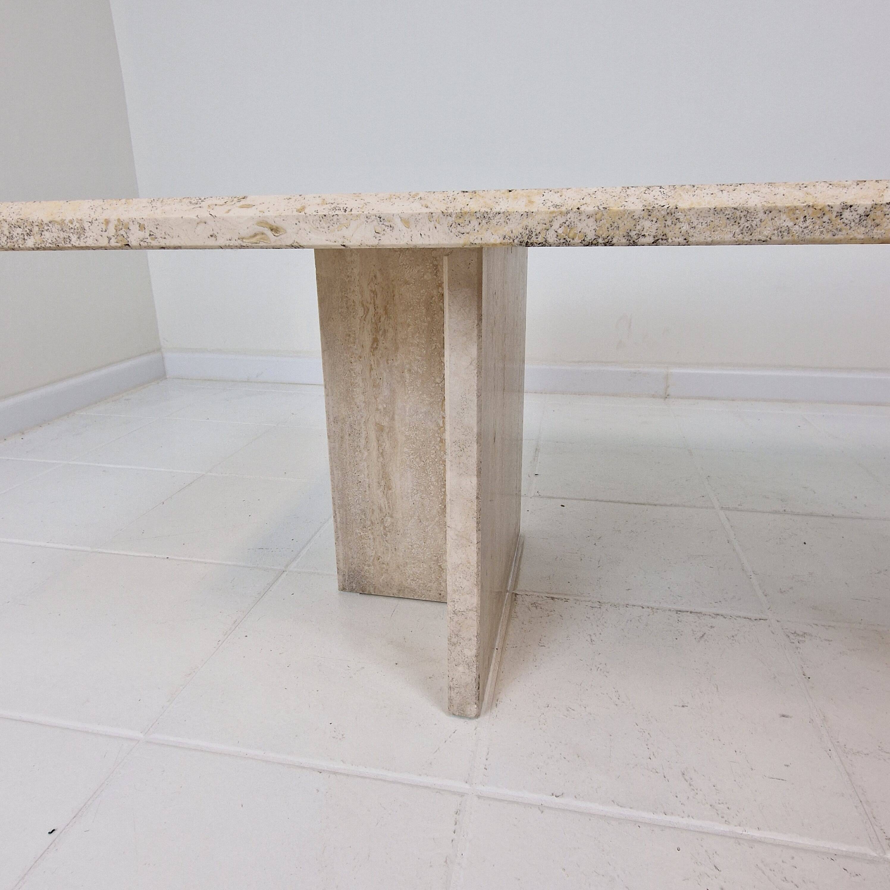 Rectangle Travertine Coffee or Side Table, Italy 1980's