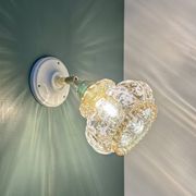 Vintage amber frosted glass tulip wall light