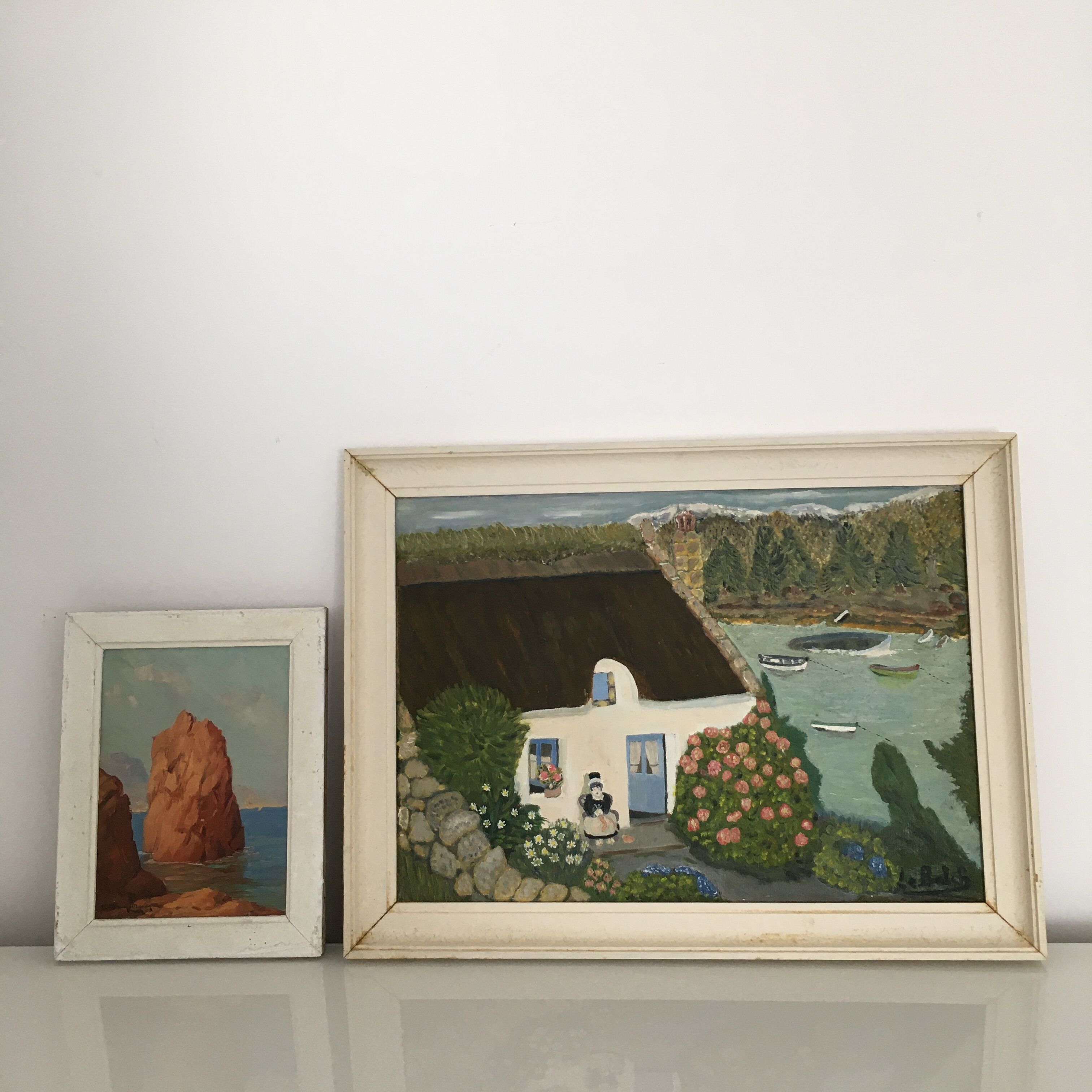 Painting naïve Breton landscape