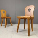 Vintage brutalist dining chairs set of 4 - 1960s