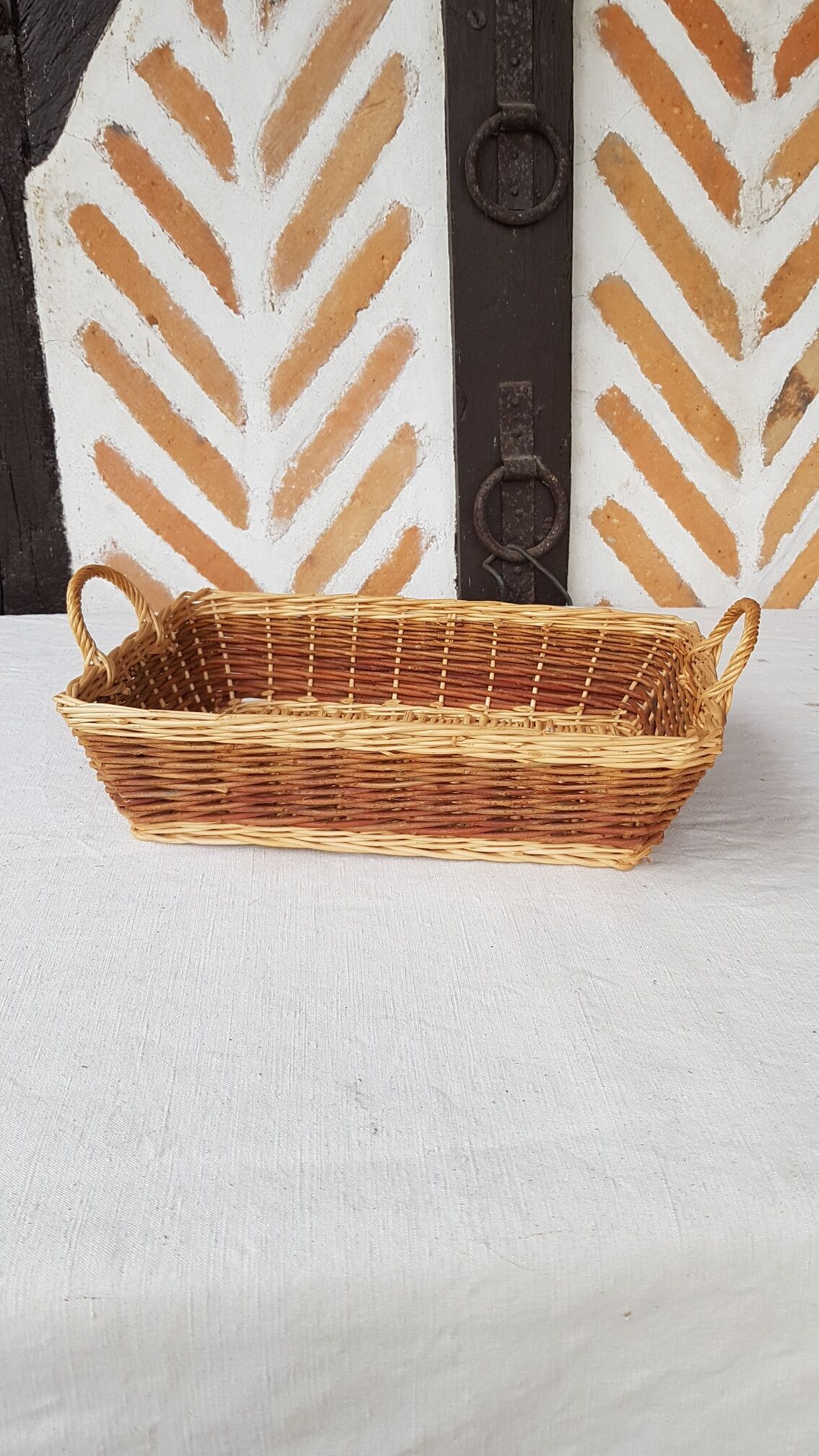 Corbeille panier en osier rectangle