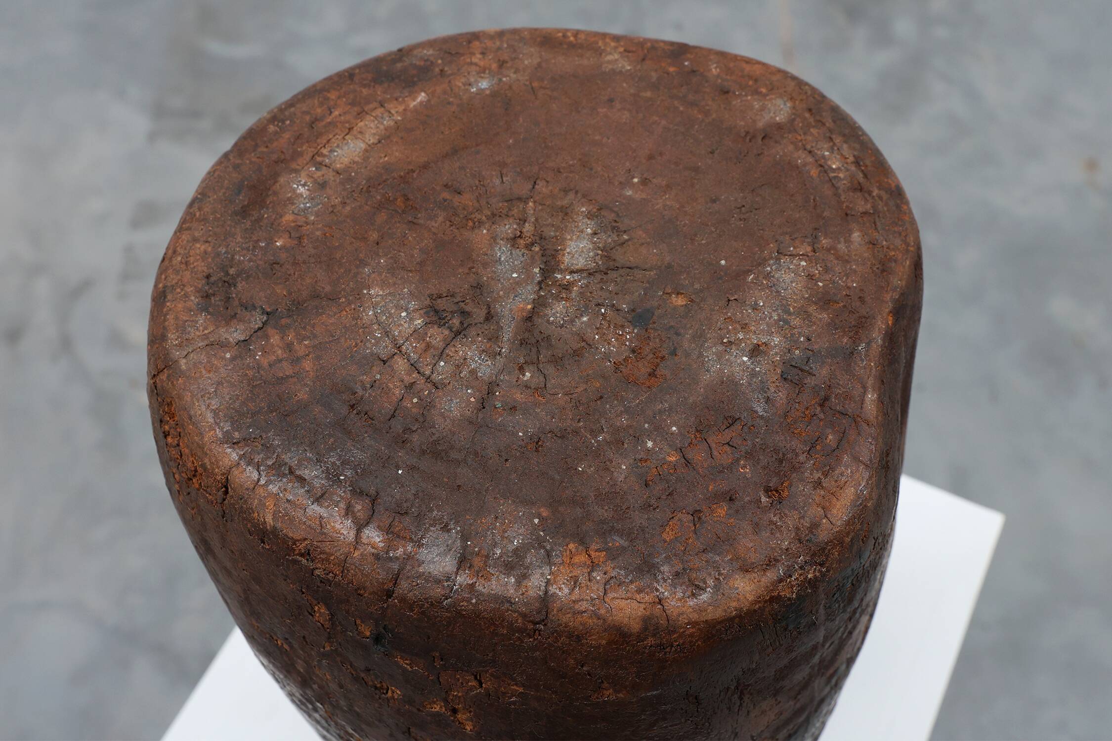 Rare Rustic wabi sabi style vase in solid wood, France 1800s