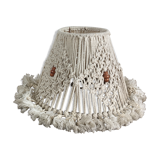 Macramé lampshade and wooden beads
