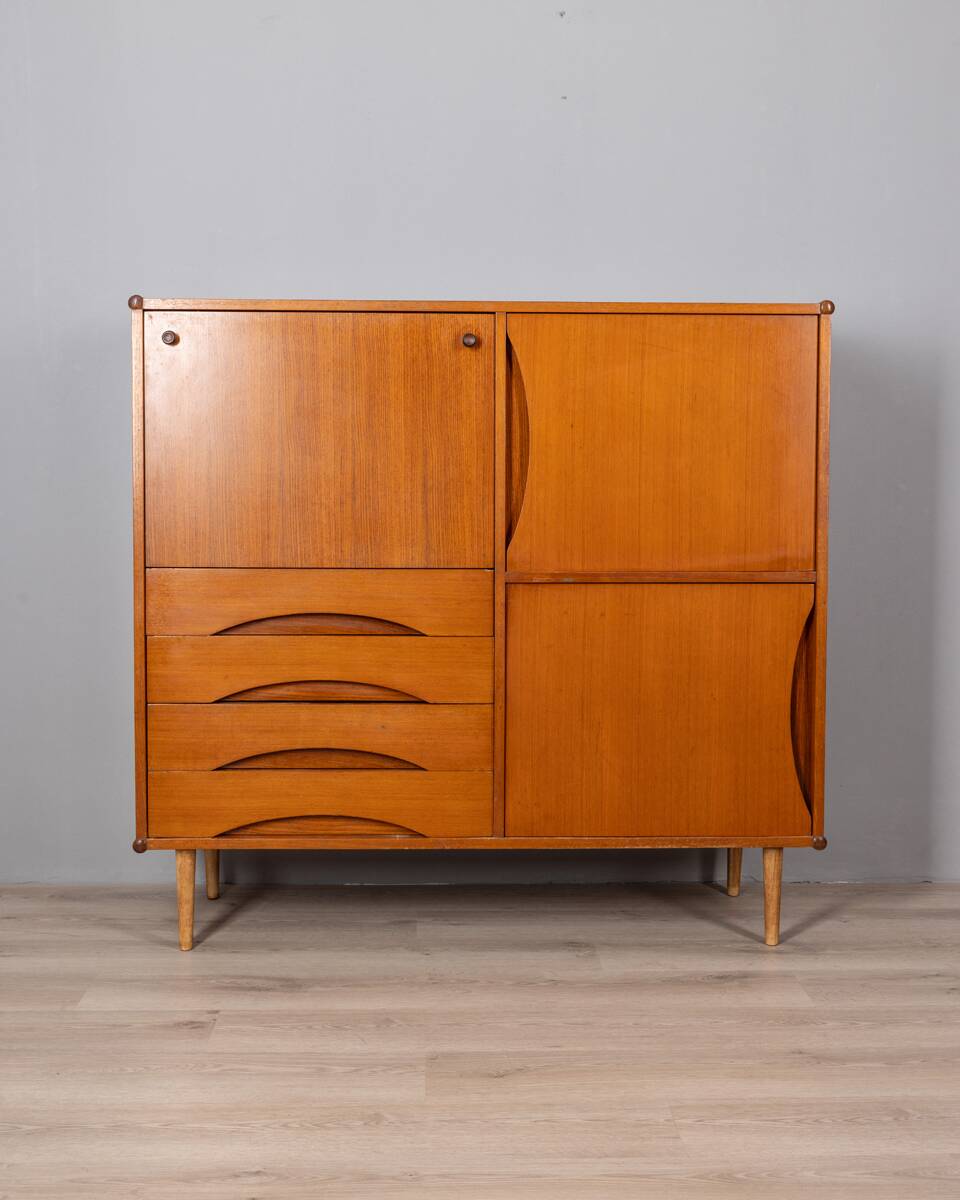 Vintage highboard 1960s wooden sideboard italian design