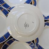 Set of 6 deep plates Badonviller model Saint Gabriel Art Deco design