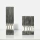 Cast aluminum brutalist vases designed by artist Willy Ceysens, Belgium 1960s