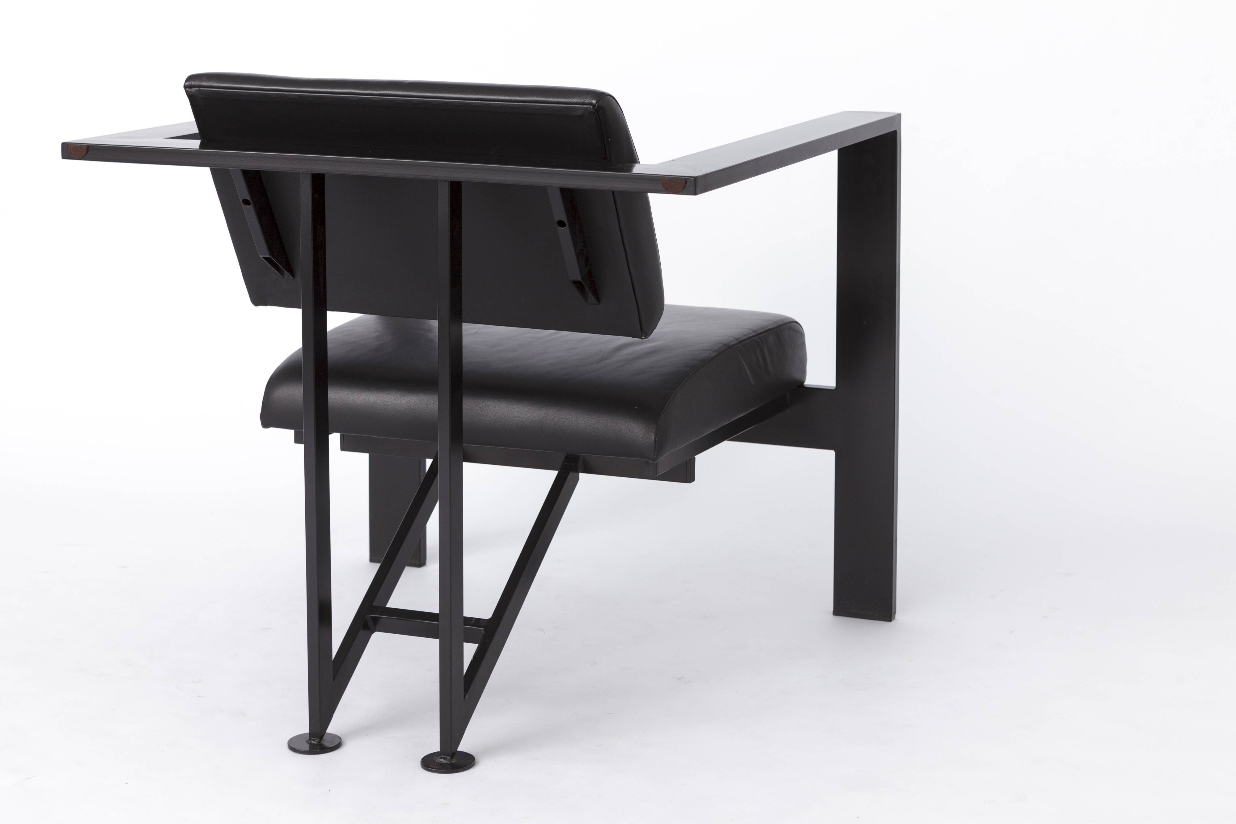 Karl Friedrich Förster Leather Armchair – German Bauhaus Design, 1970s - 2x