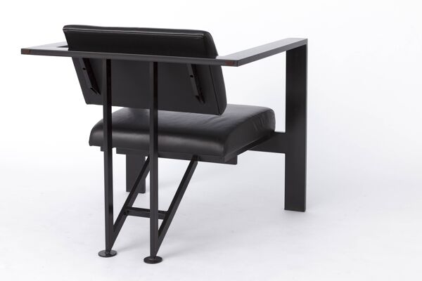 Fauteuil en cuir Karl Friedrich Förster – Design Bauhaus allemand, années 1970 - 2x