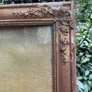 Mantelpiece mirror with bergère