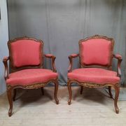Pair of Louis XV style armchairs