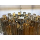 Amber and fume’ “tronchi” murano glass chandelier d60 by simoeng