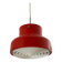 Red bumling pendant light - 70s suede