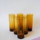 Lot de 6 verres ambrés Long Drink, 1970