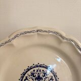 Old Dish Basket Vegetable Dish Earthenware Gien Rouen Renaissance Blue Model