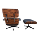 Vitra Eames Lounge Chair XL + Ottoman, Black leather & Santos Rosewood