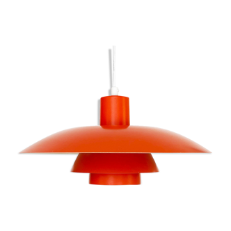 Red pendant light PH 4/3 by Poul Henningsen for Louis Poulsen. Denmark 1970s