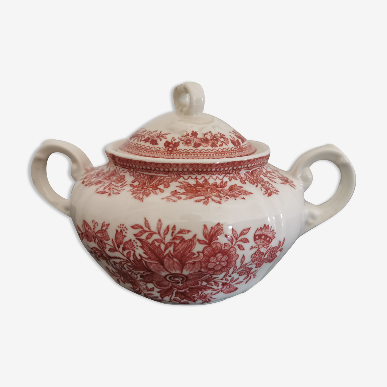 Old red coffee and tea service Villeroy & Boch Saar Germany Old red coffee and tea service Villeroy & Boch Saar Germany