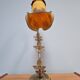 Art Nouveau lamp in bronze with a tulip signed LN (Lunéville)