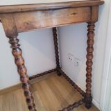 Marquetry table with drawer