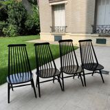 Set of 4 black chairs