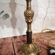 Lampe champignon ancienne en verre et laiton