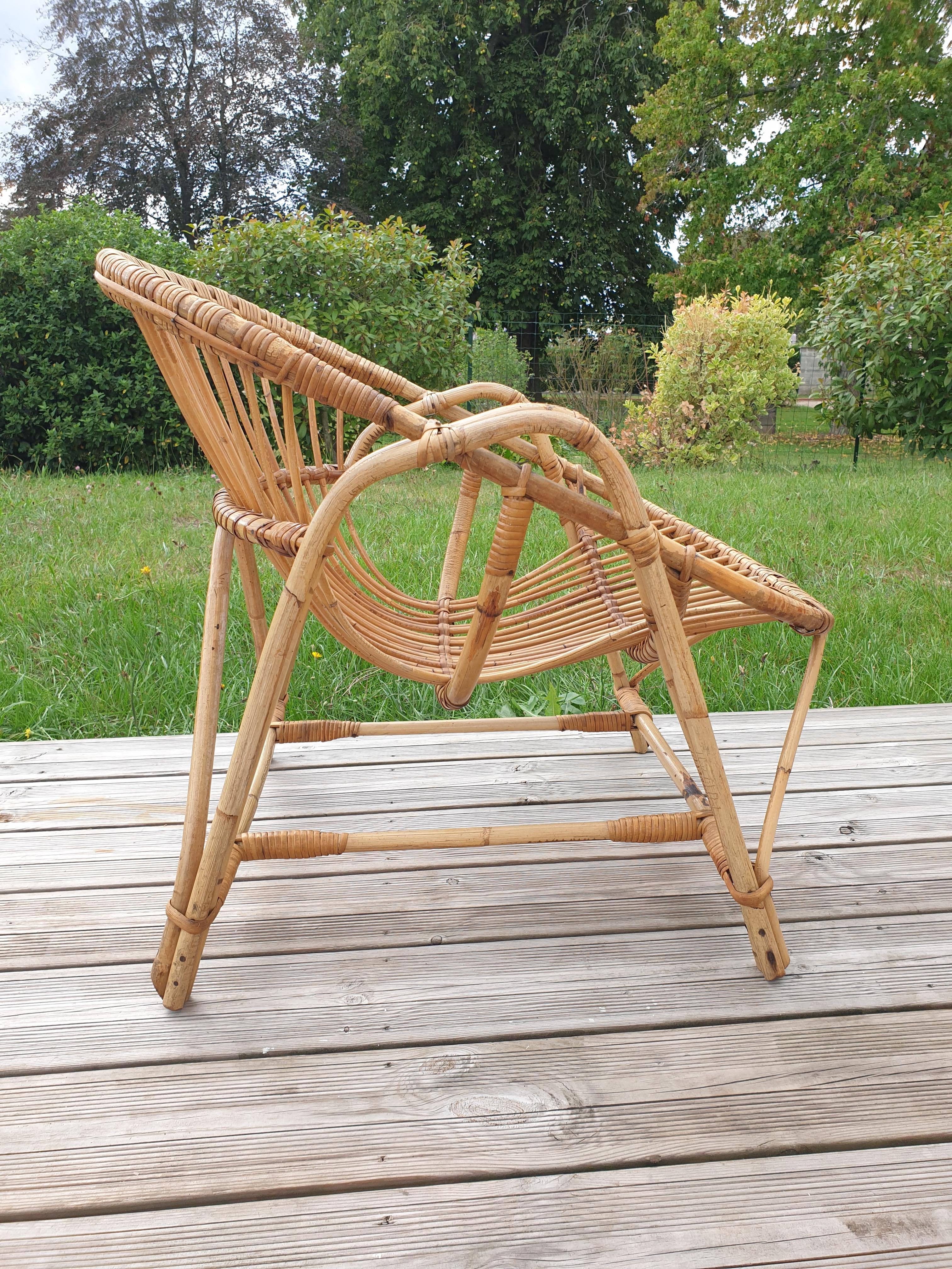 1960 rattan armchair