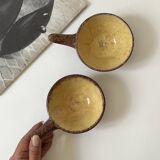 Set of ceres glazed ceramic ramekins, stoneware, france, 1960