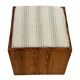 Vintage pinewood stool side table with compartment 70s design