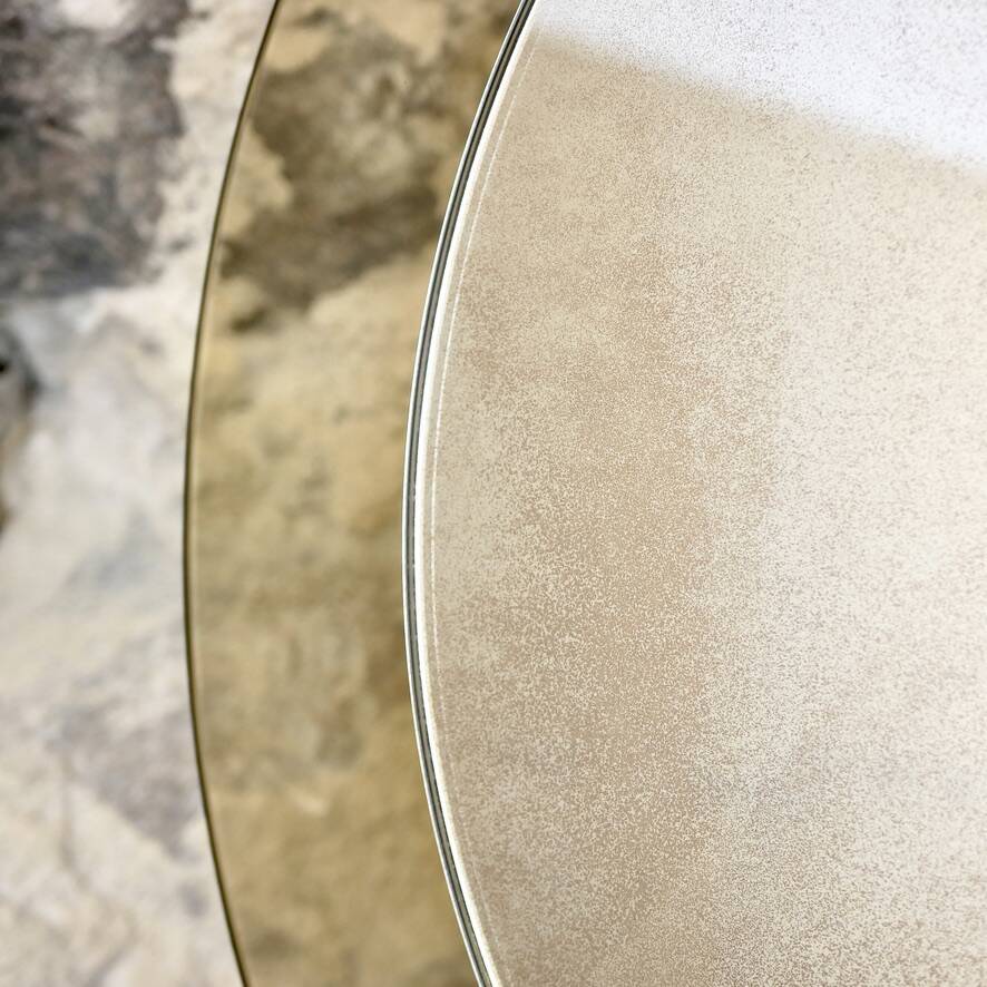 Large miroir rond à double couche par Veca, Italie, 1970s