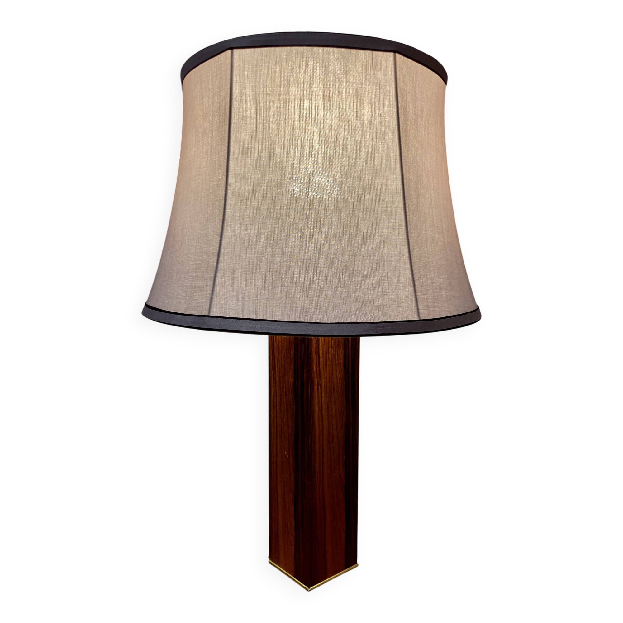 LARGE ROSEWOOD LAMP SCANDINAVIAN DESIGN 1960.
