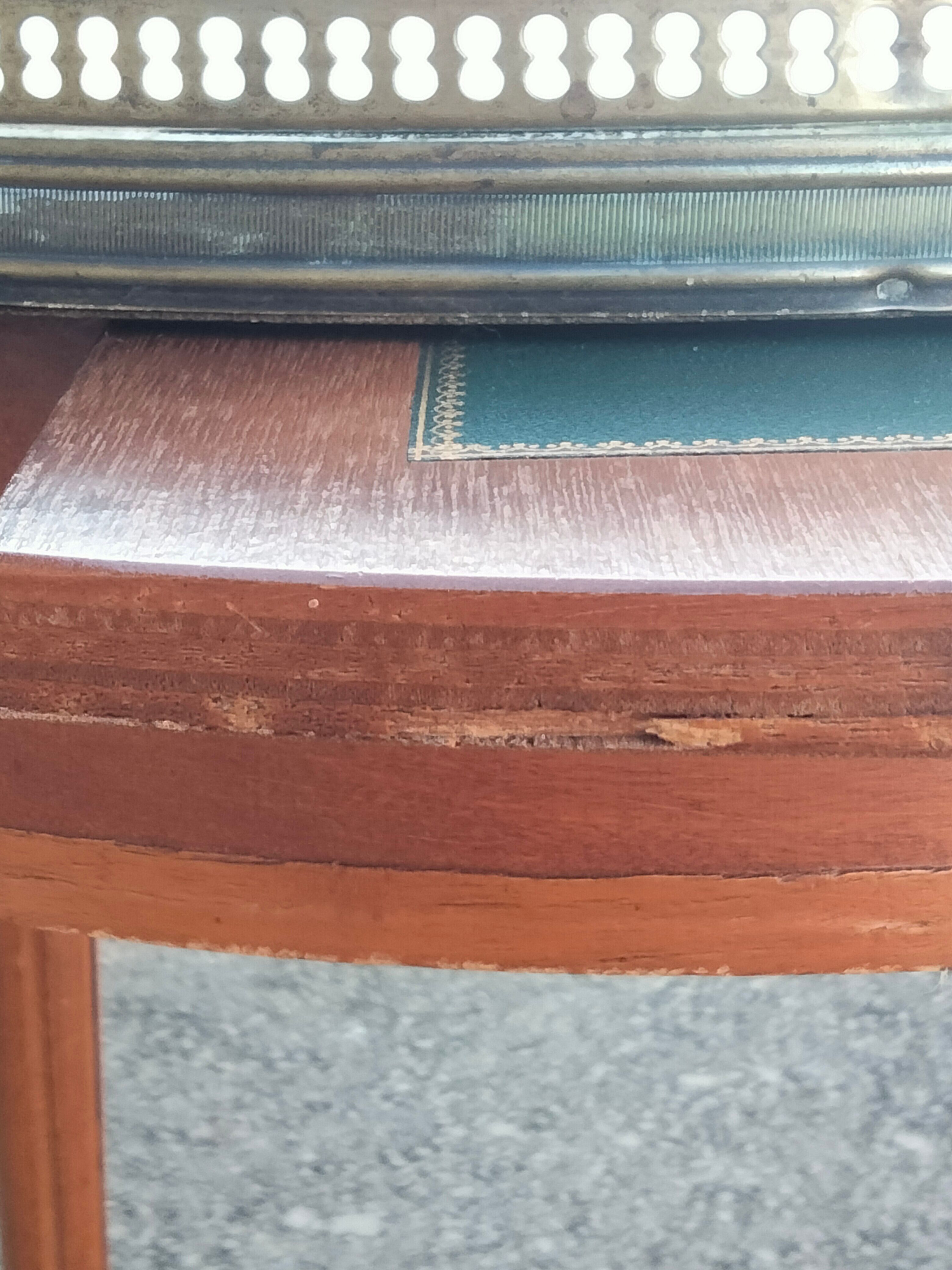 High table old hot water bottle Louis XVI style with marble top