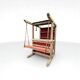 Meuble de bar XL vintage en bois massif avec banc pivotant
