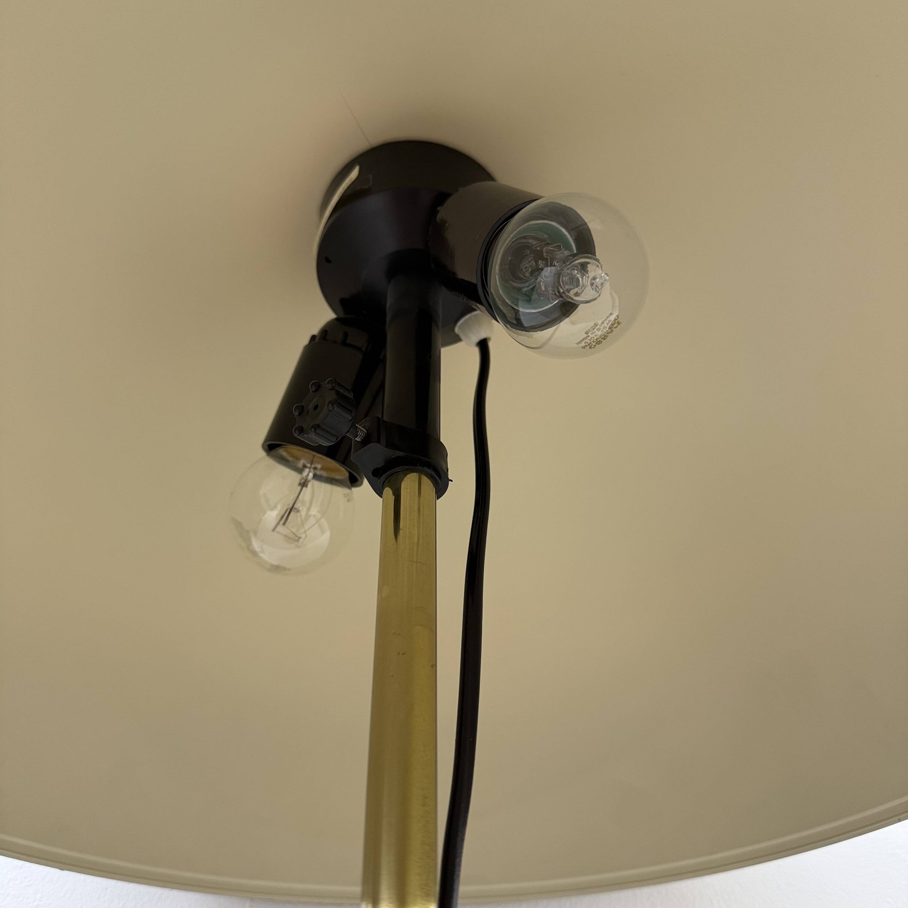 Vintage Mushroom table lamp with gold metal base , 1970s