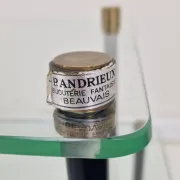 French Modernist Glass and Brass Display Tables with 'P. Andrieux', 1930's