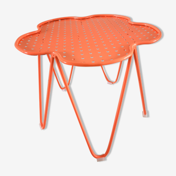 India Mahdavi coffee table for Monoprix perforated orange-pink coral