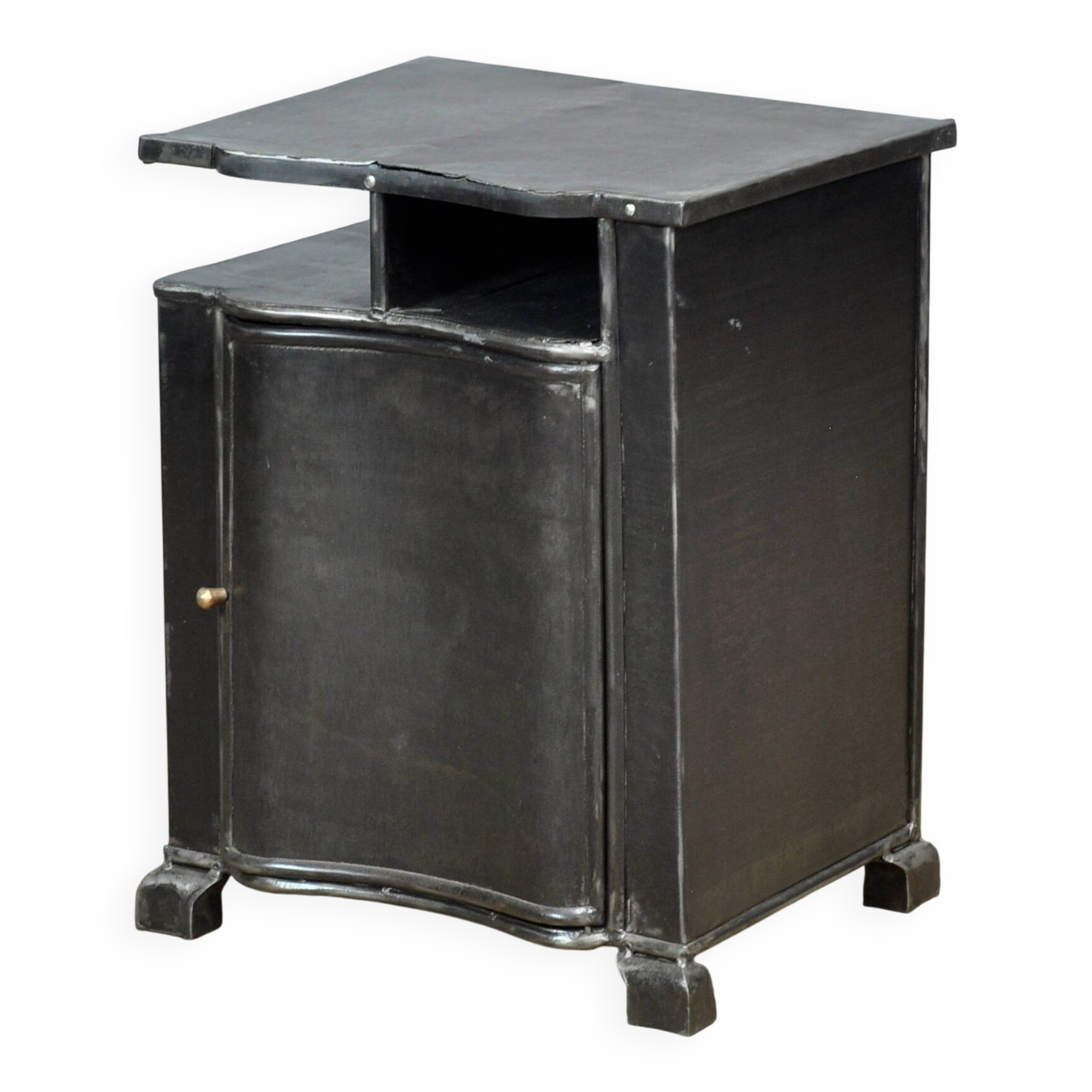 Iron bedside table, circa 1930