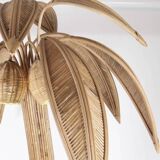 Rattan "coconut/palm" floor lamp