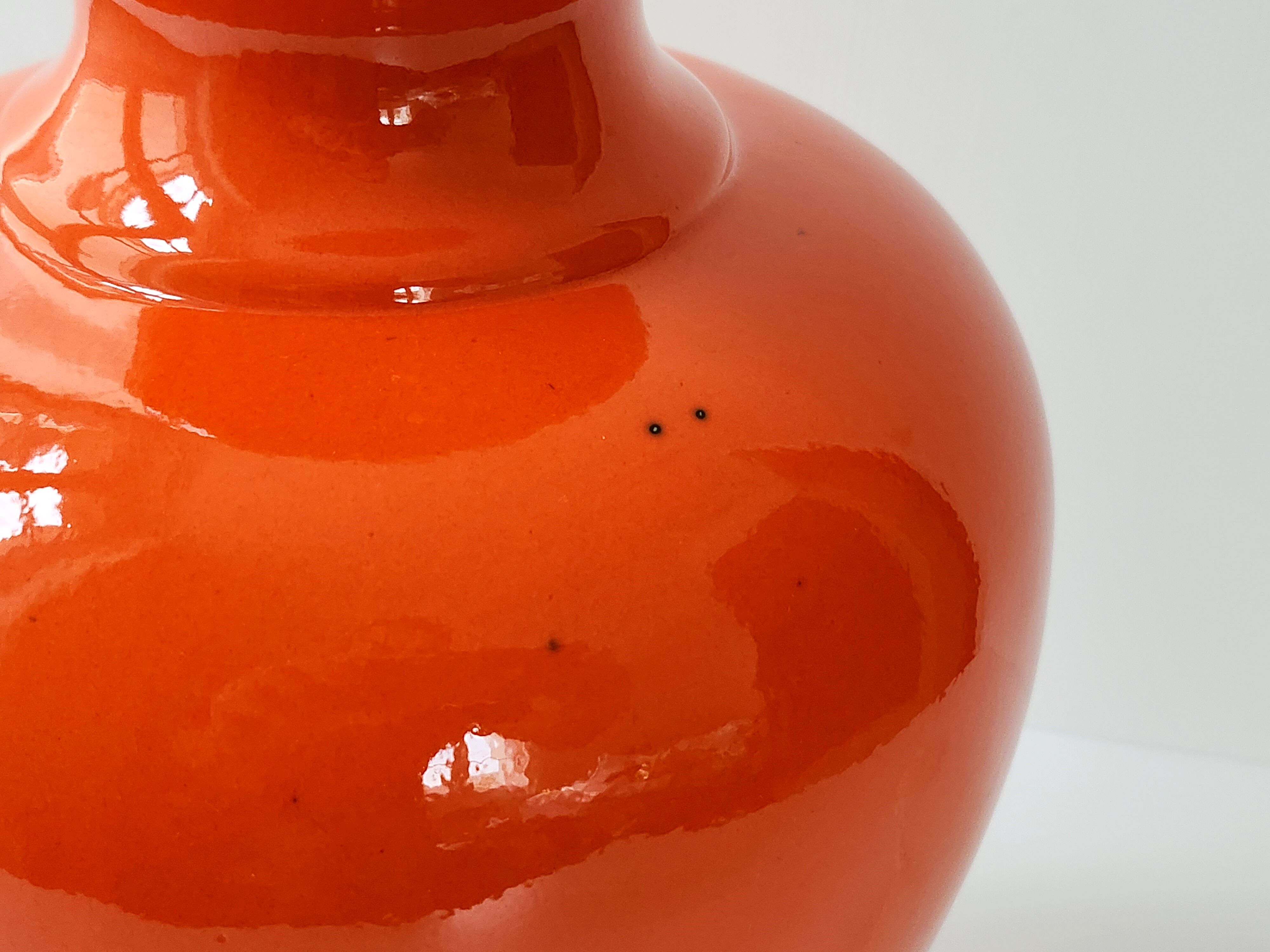 Vintage lamp foot 1960 ceramic orange