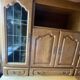 Vintage oak modular wall unit – 3 pieces with display cabinet