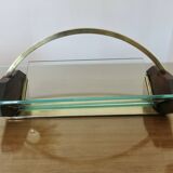 Rosewood, brass and glass centerpiece, art deco, 1930s-40s