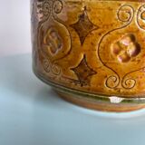 Green and yellow ceramic carafe bitossi italy 1950