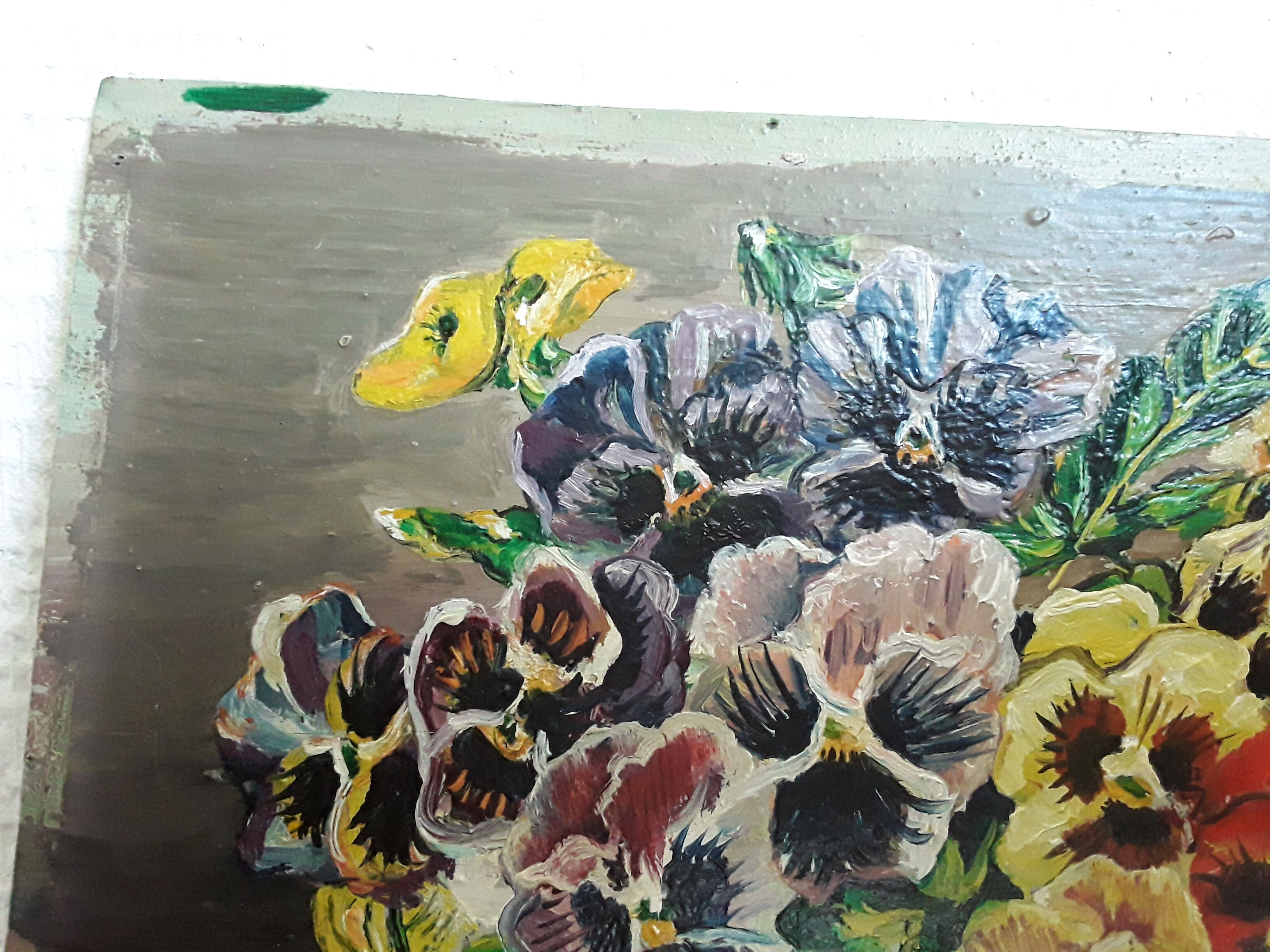 Oil painting on vintage wood