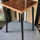 Tabouret vintage assise Formica faux bois
