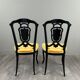 Paire de chaises Napoléon III marquetées et incrustées de nacre, XIXe Siècle
