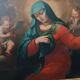 huile sur toile ancienne représentant la Vierge en deuil - époque baroque