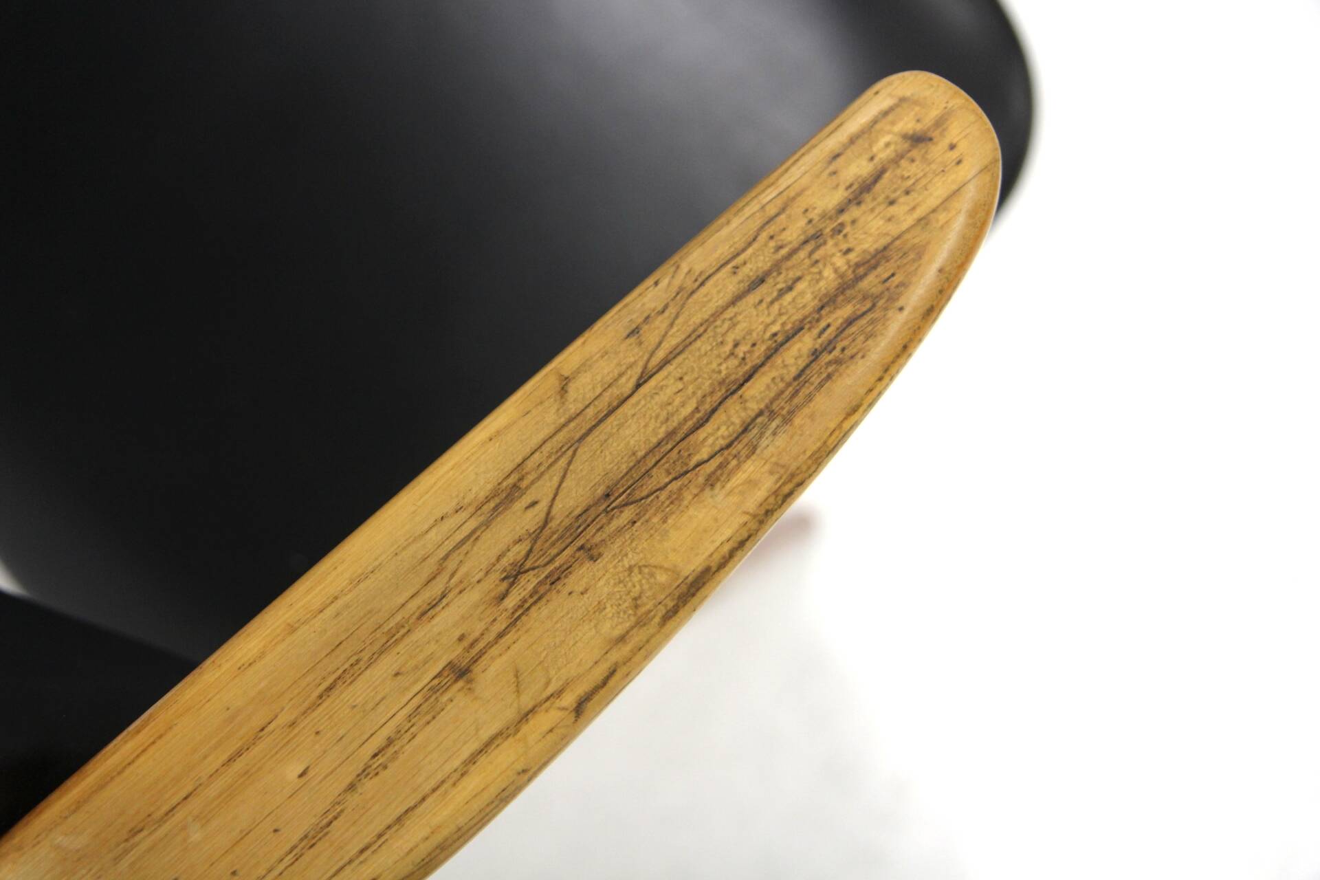 Scandinavian oak and leatherette office chair, Sweden, 1960